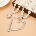 thumbnail image 4 of NICKSUN Y2k Large Hollow Heart Necklaces for Women, Big Chunky Heart Pendant Necklace Exaggerated Double Layered Hearts Gold/Silver Beaded Choker Necklace Dainty Statement Jewelry Gift, 4 of 6