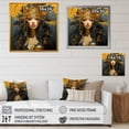 thumbnail image 4 of Designart "Warrior Queen in Gold and Black I" Fashion Wall Art - Glam Gold Woman Abstract Hallway Wall Art Decor, 4 of 6