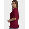 thumbnail image 2 of Women's V-Neck Short Sleeve T-Shirt - Soft Casual Basic Tee, Solid Colors, S-XXL, 2 of 4
