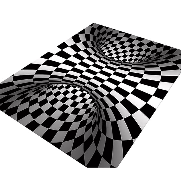 Alfombra de trampa de visión con geometría estéreo 3D, felpudo de terciopelo de cristal, alfombra antideslizante (B) Ehuebsd Libre de BPA