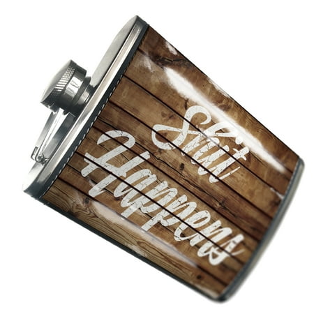 

NEONBLOND Flask Painted Wood s--t Happens