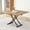 Natural Wood + Black, variant on 4 in 1 Folding Dining Table, Modern Coffee Table with Wood Textured Desktop & Black Metal Legs, Multifunctional Office Table, Rectangular Dressing Table for Living Room, Dining Room, Office