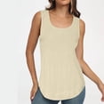 thumbnail image 6 of Women Tank Tops Summmer Sleeveless Tops Shirt Summer Women Solid Color Round Neck Sleeveless Casual Tee Tank Beach Vacation Clothes for Women S-2XL, 6 of 9