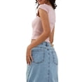 thumbnail image 4 of Lnzyyephy Women T-shirt, Short Sleeve Square Neck Lace Patchwork Bow Summer Tops Streetwear, 4 of 5