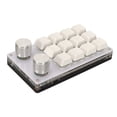 thumbnail image 4 of Mini teclado de 12 teclas con 2 perillas, interruptor azul, conexión por cable programable DIY, Plug and Play, teclado mecánico con una mano, color blanco leche, 4 of 10
