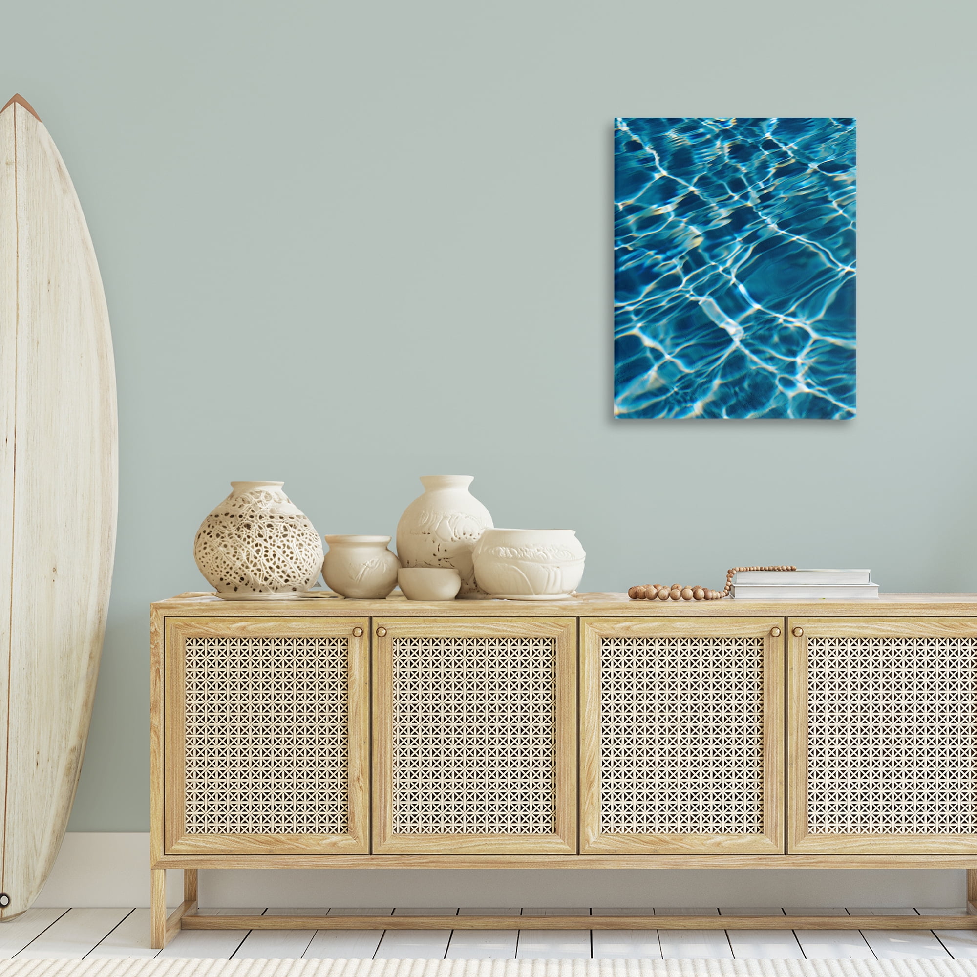 Stupell Industries Summer Pool Ripples Abstract Painting Gallery Wrapped Canvas Art Print Wall Art, 24 x 30
