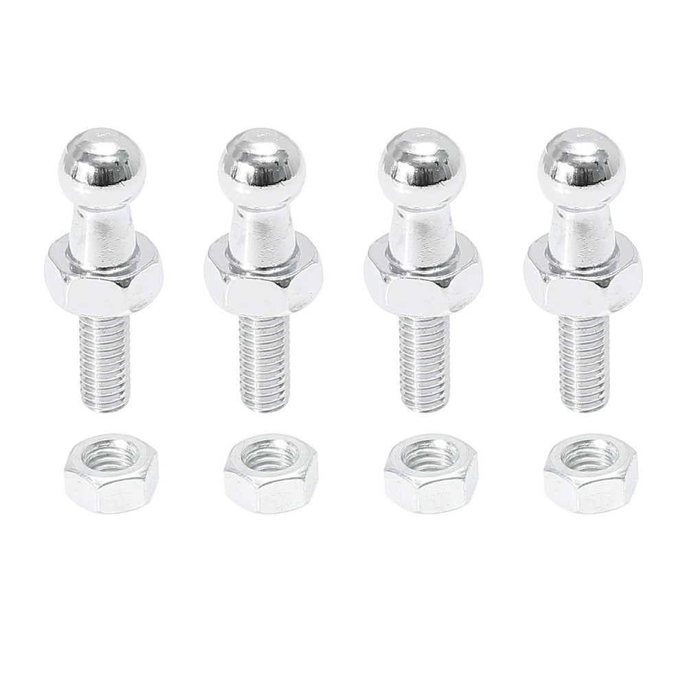 4 Set 10mm M6x15mm Car Vehicle Gas Strut Ball Studs Silver Tone for Gas