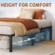 thumbnail image 5 of 14-pulgada tamaño individual heavy duty metal platform marco de cama - durable iron slat support, legs, no box spring, no screws, supports up to 800 lbs, 5 of 6