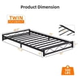 thumbnail image 5 of Low Bed Frame Twin Size with Wavy Pattern, 6 Inch Metal Platform Bed Frame with Steel Slat Support, Mattress Foundation, No Box Spring Needed, Easy Assembly, Black, 5 of 7