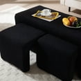 thumbnail image 2 of Dayalane Boucle Ottoman Bench Set of 3, Nesting Upholstered Vanity Bench with 2 Small Footrest Stools for Bedroom, Living Room, Entryway, Hallway,Black, 2 of 9