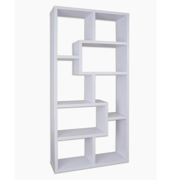 Furniture of America Adeo Contemporary Wood 10-Shelf Bookcase in White