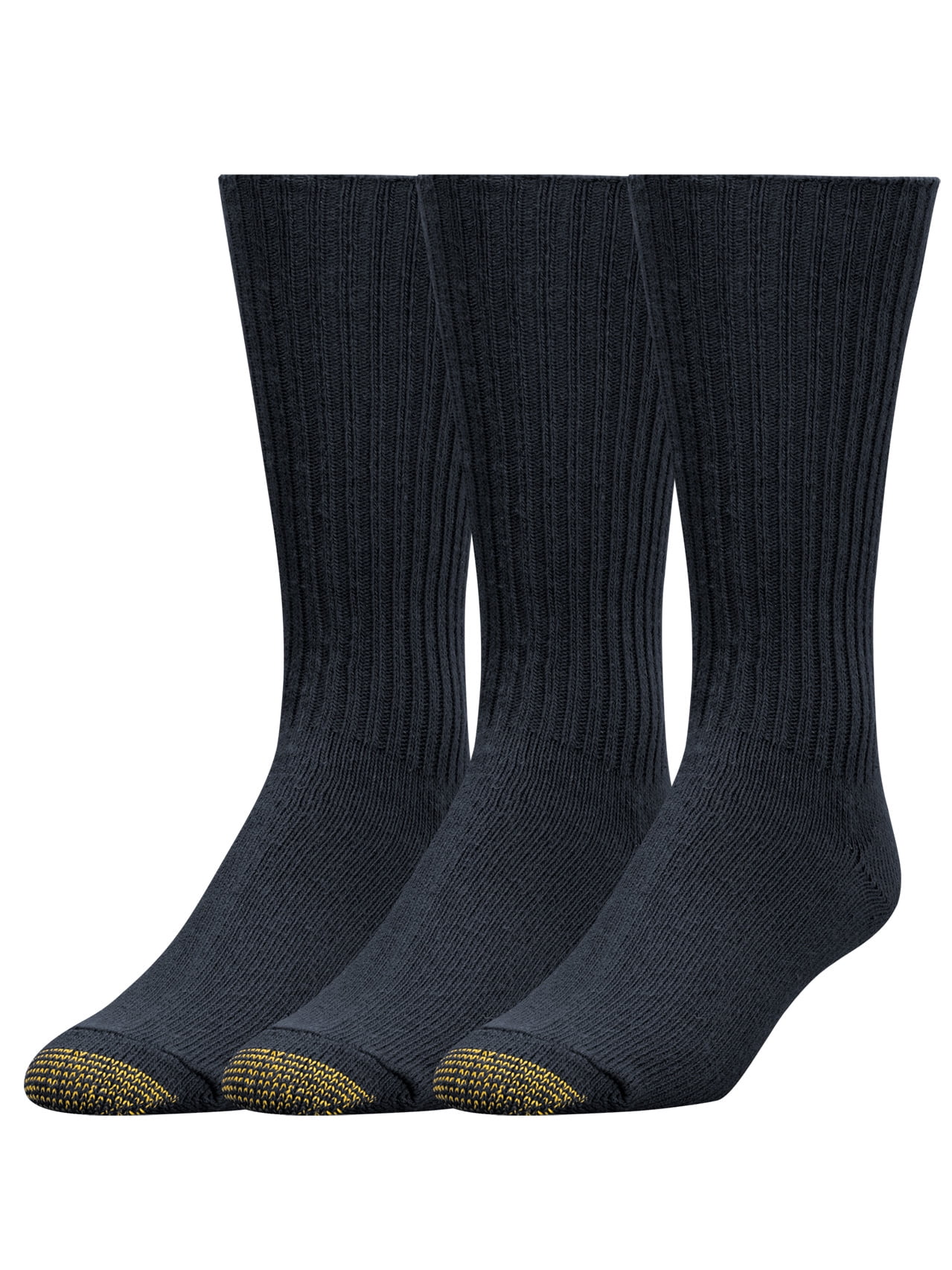 12 PAIRS 4 PK , Black Gold Toe Mens Fluffies Casual Sock