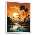 thumbnail image 2 of Designart "Tranquil Sunset In Tangerine Twilight In The Tropics II" Palms & Palm Trees Floater Framed Canvas Art Print, 2 of 5