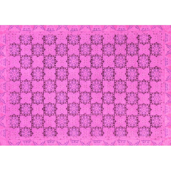 Ahgly Company Indoor Rectangle Abstract Pink Modern Area Rugs, 8' x 10'