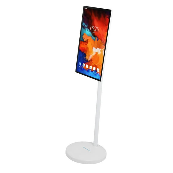 24 Inch Portable Monitor, Smart Touch Screen TV with Built in Battery, High Definition LCD Screen, Floor Standing Display Screen for Home