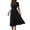 Black, variant on Womens Square Neck Dress Short Sleeve Smocked Waist Tiered Ruffle Midi Dress Wedding Guest Bridesmaid Boho Dresses for Women