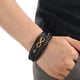 thumbnail image 2 of 1 pulsera de cuero trenzado con número de amor infinito de tres filas (negro + dorado), 2 of 5