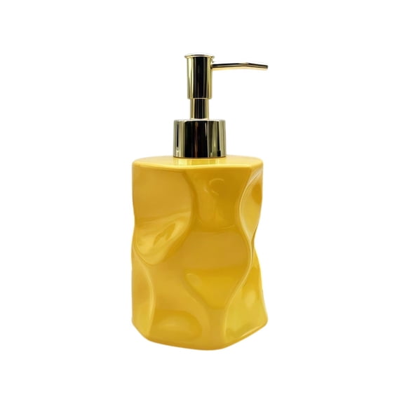Leodye 1PCS Irregular Shape Hand Soap Bottle Refillable Pump Dispenser for Hotel Bathroom Shower Gel Lotion Storage -6.69x3.15in