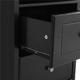 thumbnail image 5 of Renwick Wooden Nightstand with Storage Drawers and Open Shelf, Black, 5 of 8
