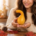 thumbnail image 3 of Fake Yellow Crookneck Gourd 1 Pc Artificial Halloween Pumpkin Ornament Realistic Harvest Vegetable Figurine Accent with Lifelike Texture for Autumn Festive Table Display on Desk Home, 3 of 4