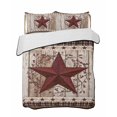 thumbnail image 2 of Quilts Twin Size, Texas Star Vintage Soft Comforter Bedding Set for Bed, Red Berry Retro Art Wooden Lightweight Quilted Bedspread with Pillow Cover(2 Pieces) for All Season, 68x86 Inch, 2 of 6