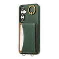 thumbnail image 5 of for Samsung Galaxy A15 Wallet Case with Card Slots, Hand Wrist Strap Rotate Ring Design, Finger Grip Ring PU Leather Magnetic Button Shockproof Purse Phone Cover for Galaxy A15, Green, 5 of 7