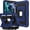 Navy Blue+Black, variant on REQO Shockproof Hard Duty Case Compatible with iPad A19 12th/A16 11th (2026/2025) with Pencil Holder Protective Case Rugged Stand/Shoulder Strap,Kids Tablet Cover