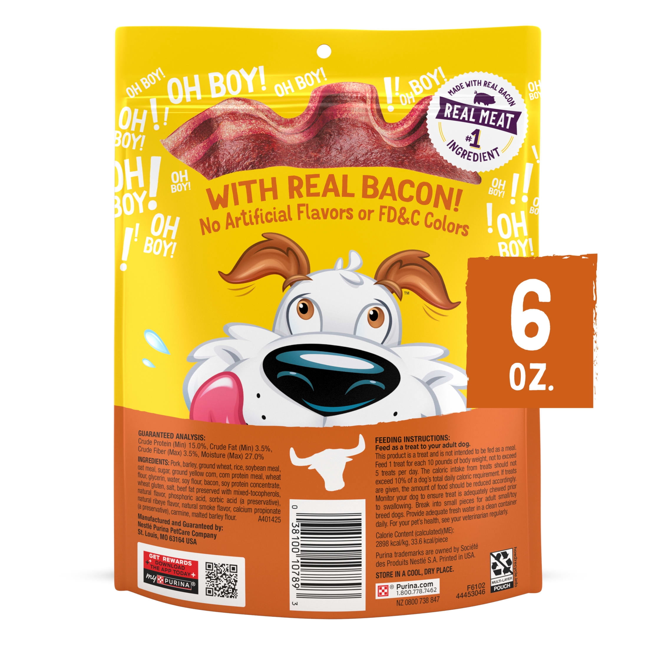 (6 pack) Purina Beggin’ Bacon-Wrapped Ribeye Flavor Treats for Dogs, 6 oz Pouch