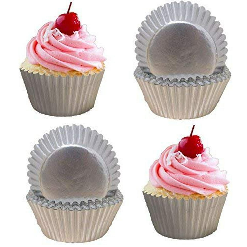 Premy Disposables 400 Silver Foil Cupcake Paper Baking Cups Metallic