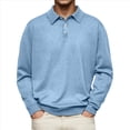 thumbnail image 1 of Camisas de Punto para Hombre, Camisas Casuales de Larga, Camisas Clásicas con Botones, Camisas de Golf Azul L, 1 of 5