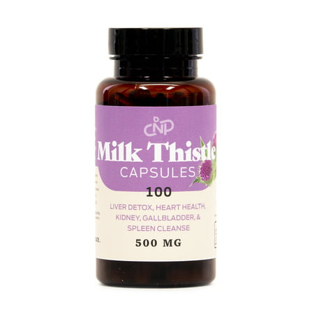 Pure Milk Thistle Capsules & Extract - 150 mg Seed Powder 100 Pills Liver Detox, Heart Health, Kidney, Spleen