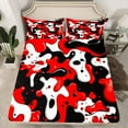 thumbnail image 2 of Feelyou Teens Camouflage Full Size Sheets, Black Red Camo Bed Sheets, Chic Artwork Abstract Sheet Sets, Luxury Bedroom Decor, 4 Pieces, 2 of 7