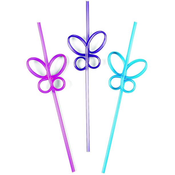 Butterfly Straws (Pack of 36) Novelty Drink & Party Supplies, Summer Time Fun