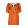 thumbnail image 5 of Jsaierl Women's Halloween Shirts Plus Size Pumpkin Ghost Print Tees Work V-Neck T-shirt Short Sleeve Tunic Blouse Tops Halloween Gifts, 5 of 5