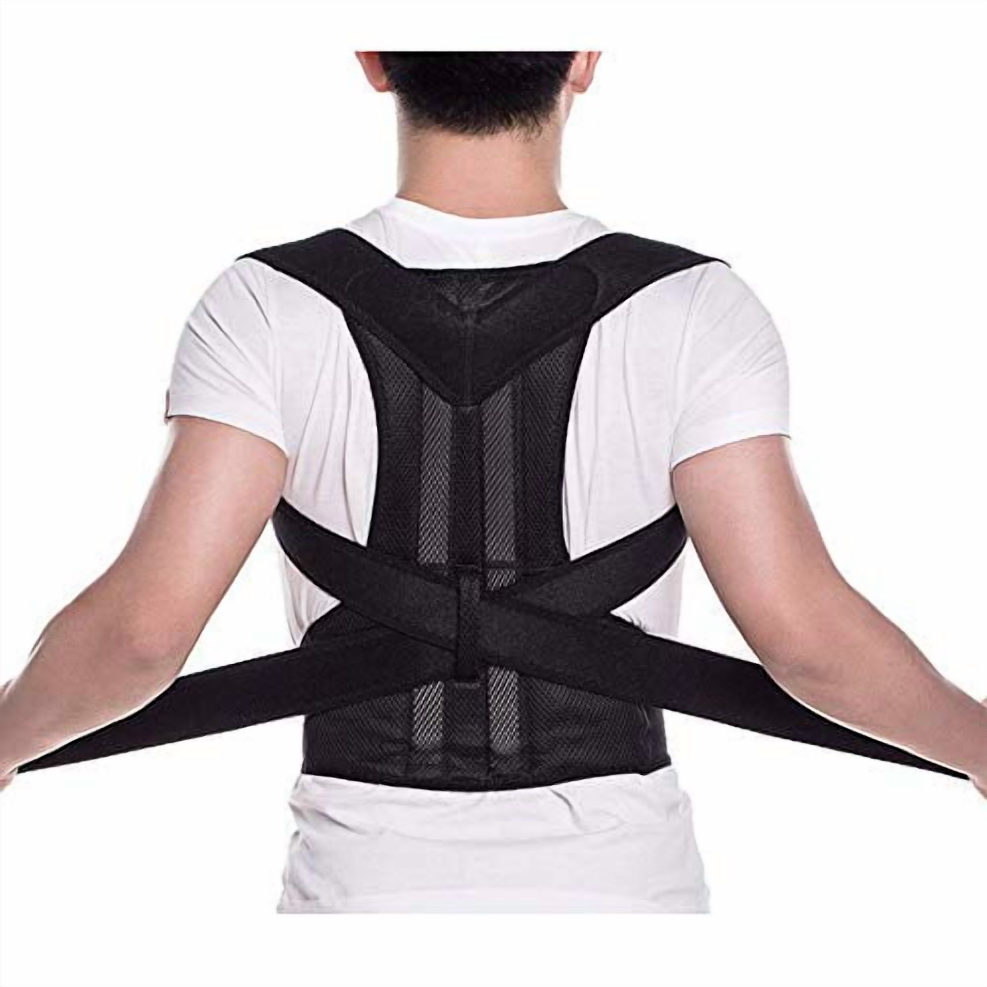 TYPPKMM Adjustable Back Brace, Posture Corrector with Lumbar Support, Fully Adjustable Straps, Large Size