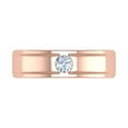 thumbnail image 3 of 1/5 Carat Channel Set Unisex Diamond Solitaire Wedding Ring Band in 14K Rose Gold (Ring Size 14), 3 of 5