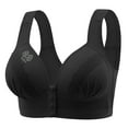 thumbnail image 6 of CFLVAEK Plus Size Womens Bras Pack of 3 Wireless Front Closure Bra Comfy Supportive Everyday Bra Full Coverage Bralette for Senior Ladies Black XL, 6 of 10