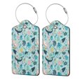 thumbnail image 5 of Rocae Sea Life for Leather Luggage Baggage Tags ID Label Privacy Cover ID Label with Stainless Steel Loop and Address Card, 5 of 5