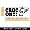 thumbnail image 2 of Croc Rock On Crocodile Teacher Student School Self-Inking Rubber Stamp Ink Stamper - Sky Blue Ink - Large 2-3/4 Inch, 2 of 7