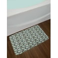 thumbnail image 2 of Floral Bath Mat, Abstract Simplistic Flowers and Leaves, Plush Bathroom Decor Mat with Non Slip Backing, 29.5" X 17.5", Grey Pale Sage Green, by Ambesonne, 2 of 2