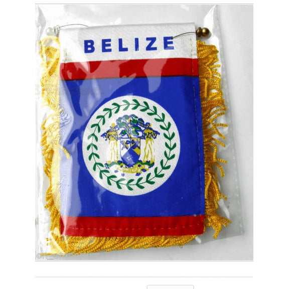 Belize MINI BANNER FLAG GREAT FOR CAR & HOME WINDOW MIRROR HANGING