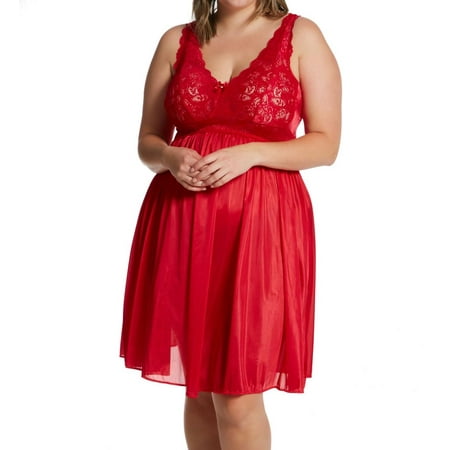 

Women s Shadowline 37737X Plus Silhouette 40 Inch Gown (Red 3X)