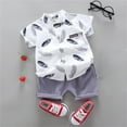 thumbnail image 2 of Girls Summer Outfits Cute Prints Cartoon Feather T Shirt Tops Shorts Pants Outfits Set Casual Baby Girl Clothes White 18-24 Months, 2 of 3