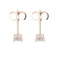 thumbnail image 4 of 0.5 Ct Princess Cut Studs Clear Crystal 18K Rose Solid Gold Everyday Dainty Earrings Push Back, 4 of 7