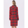 thumbnail image 5 of DARING DIVA Women's Vintage Plaid Long Sleeve Casual Knee Length Dress M Red, 5 of 7