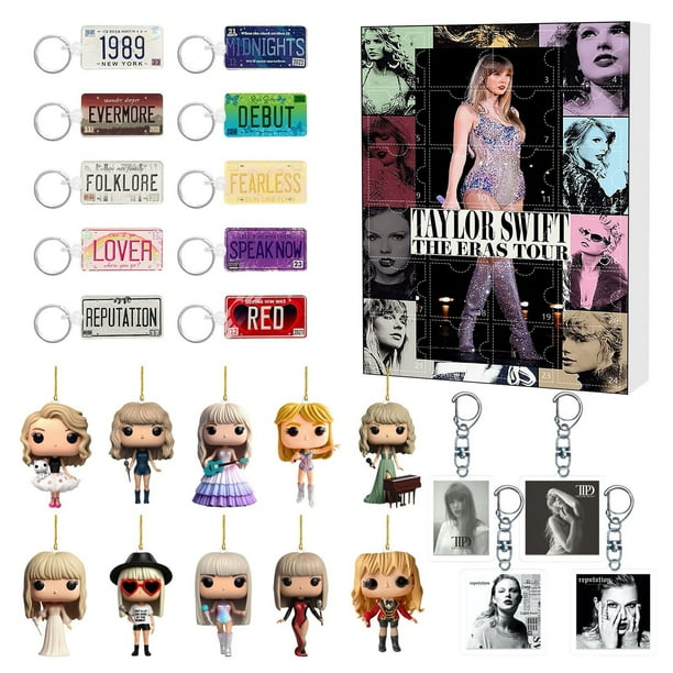 Regalo de fanático Decoración de cuenta regresiva de Adviento 24 piezas Decoración acrílica y llavero Sorpresa para cuenta regresiva favorita