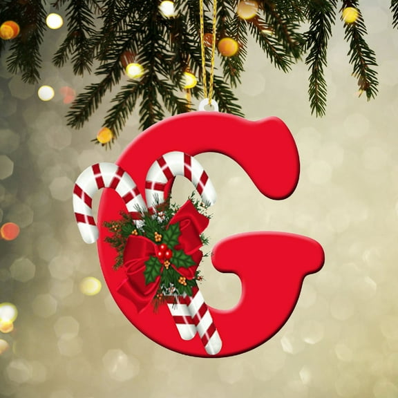 26 Letter Christmas Tree Hanging Pendant A To Z Red Christmas Ornaments Xmas Alphabet Letters Decorative Hanging Decor Home Party Decorations