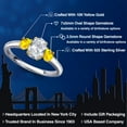 thumbnail image 2 of Gem Stone King 925 Silver and 10K Yellow Gold White Topaz and Yellow Sapphire Engagement Ring for Women | 1.32 Cttw | Oval 7X5MM | Gemstone November Birthstone | Size 8, 2 of 6