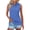 Blue, variant on Womens Tops Sports Workout Bras Padded Built In Bra Basic Workout Sleeveless Shirt
