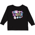 thumbnail image 3 of Inktastic Happy Easter with Bunny Face and Easter Eggs Girls Long Sleeve Toddler T-Shirt, 3 of 5